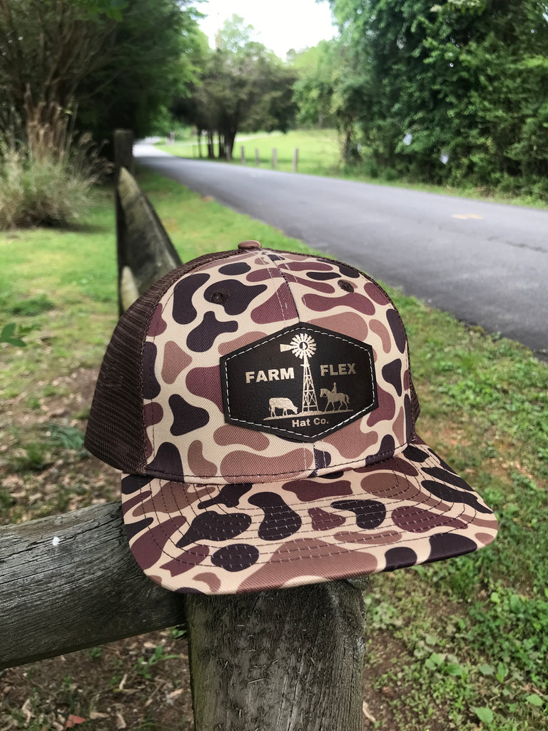 Old School” Vintage Duck Camo Windmill Patch Hat – Farm Flex Hat