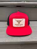 Red Longhorn Patch Hat
